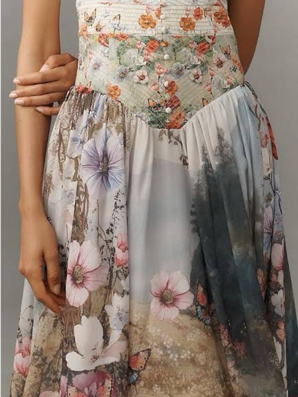 Anthropologie Muse Basque-Waist Midi Dress Size Xs - Picture 4 of 8